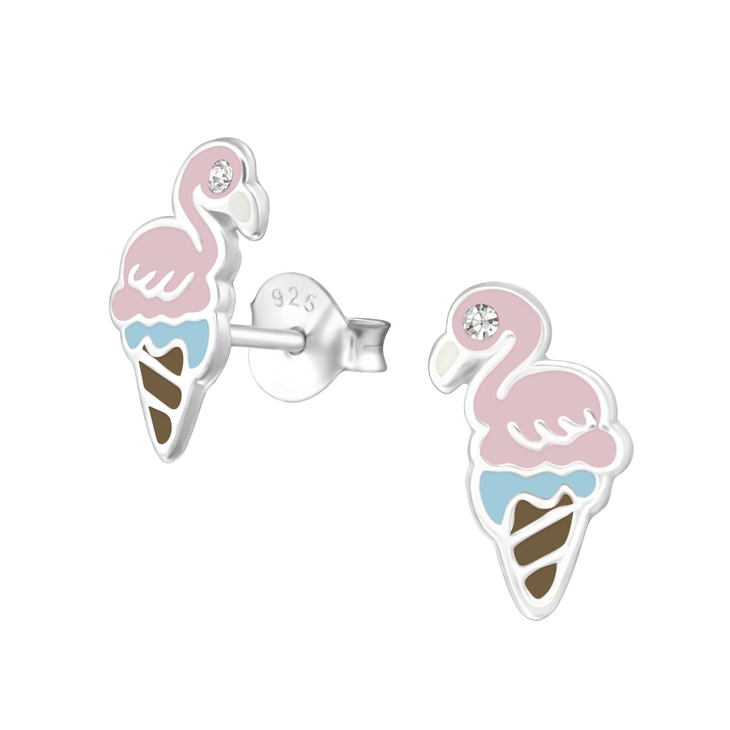 Kinder Ohrringe Flamingo aus 925 Silber