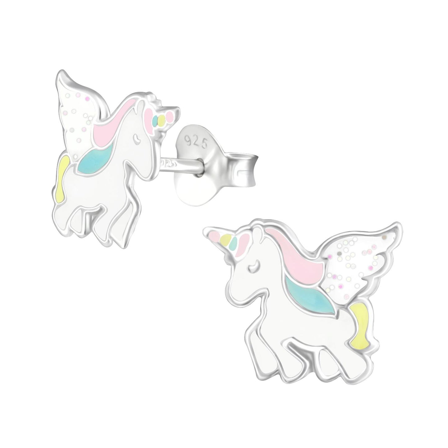 Mädchen Ohrringe Einhorn aus 925 Silber
