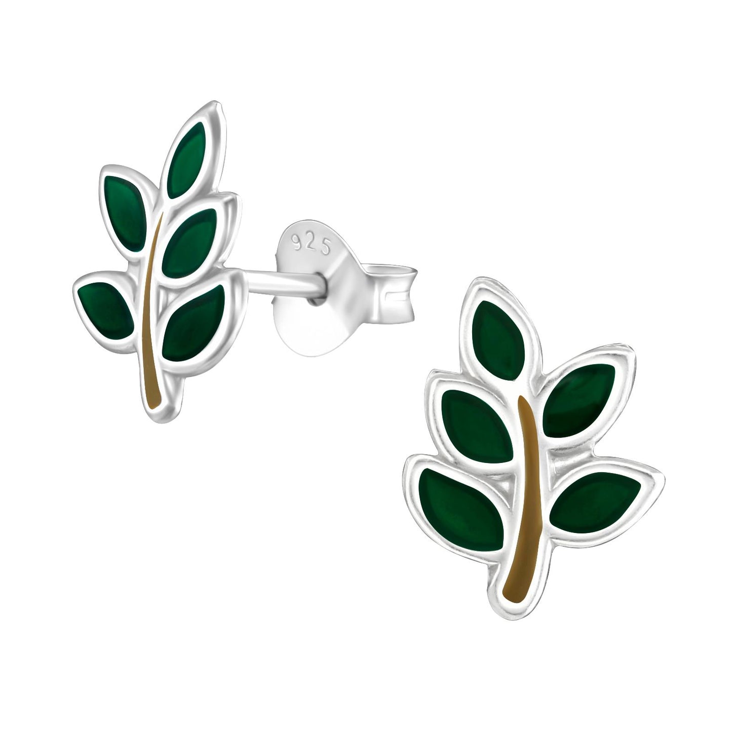 Kinder Ohrringe Blatt aus 925 Silber