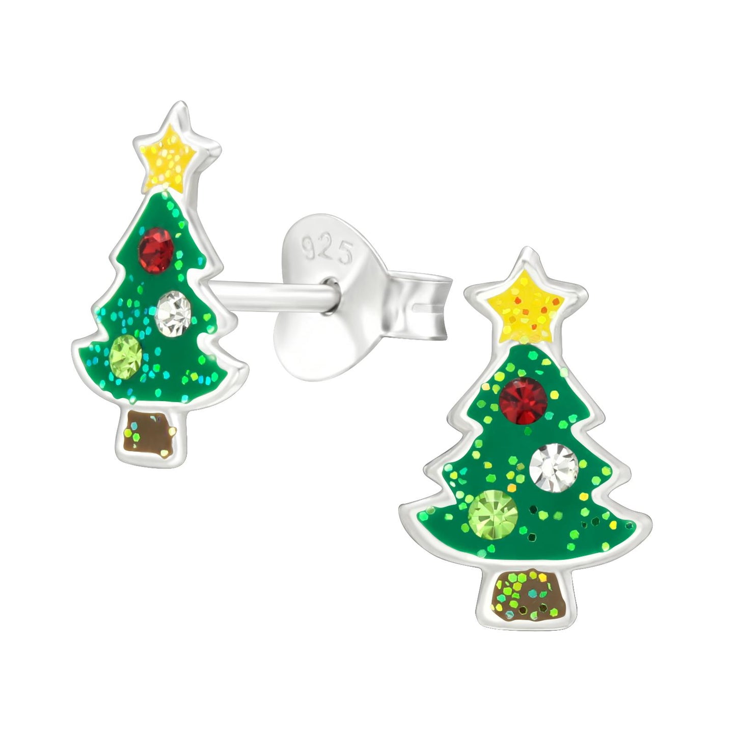 Kinder Ohrringe Weihnachtsbaum aus 925 Silber
