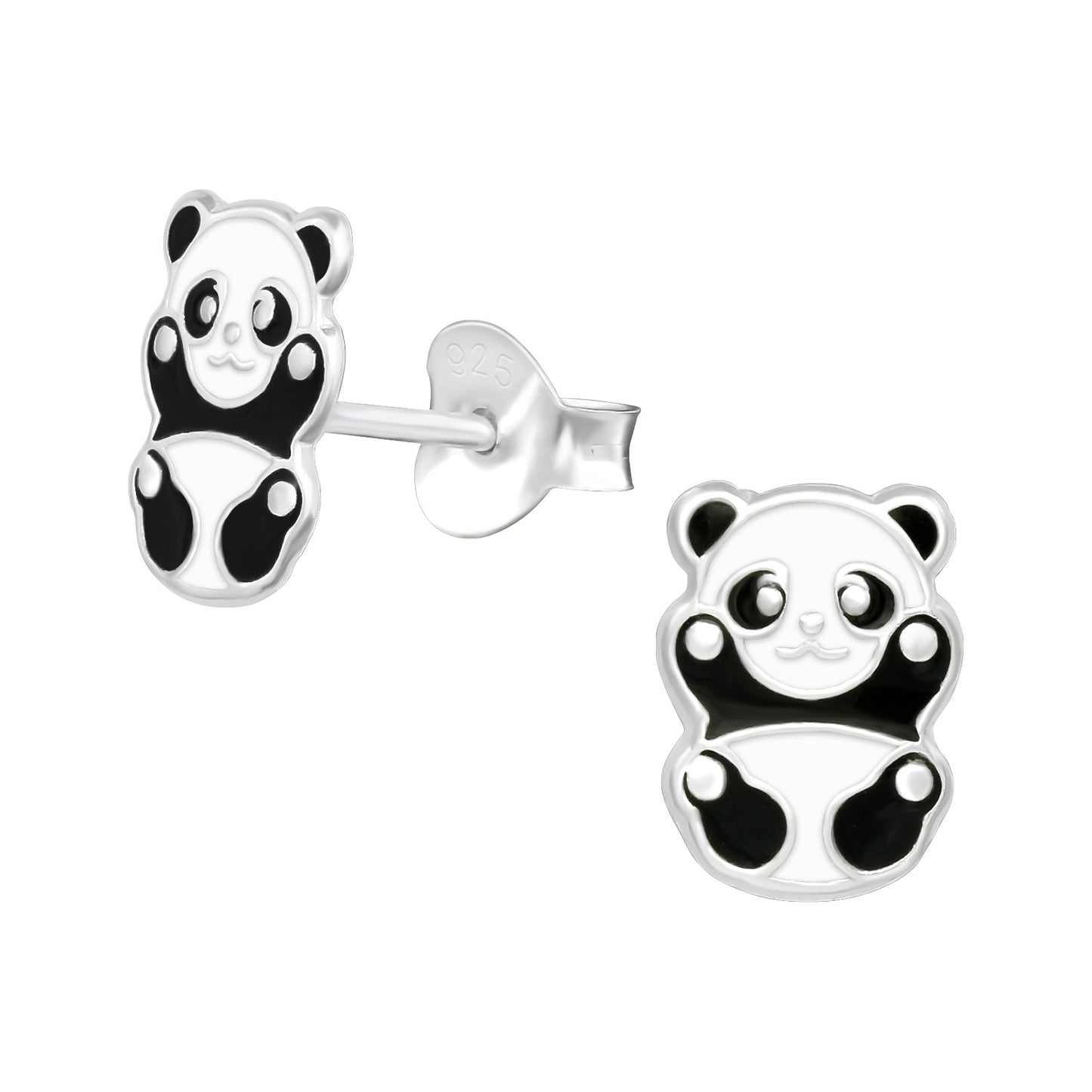 Kinder Ohrringe Panda aus 925 Silber