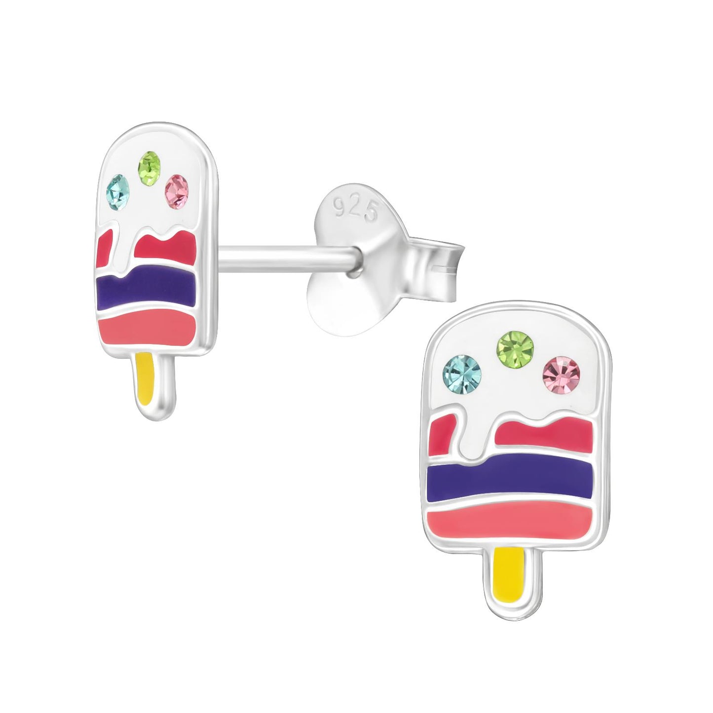 Kinder Ohrringe Eis am Stiel aus 925 Silber