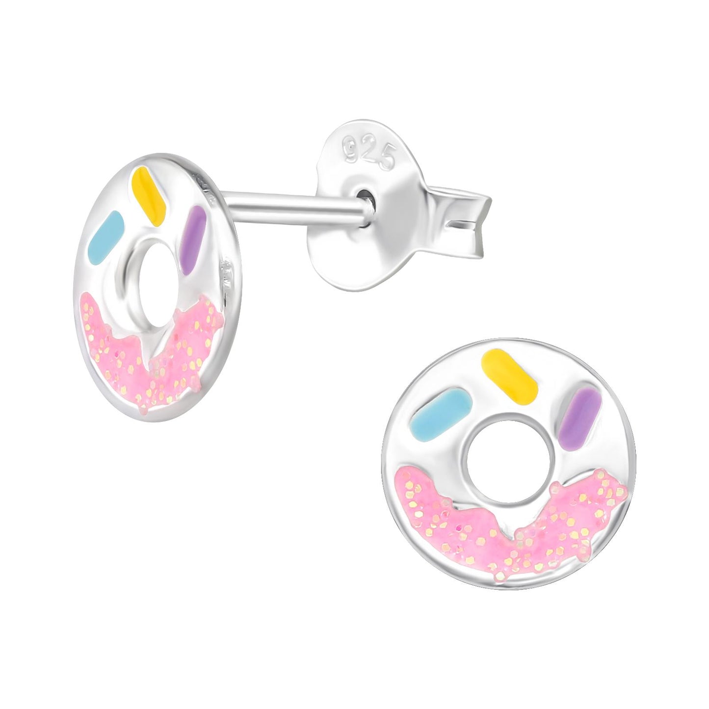Kinder Ohrringe Donut aus 925 Silber