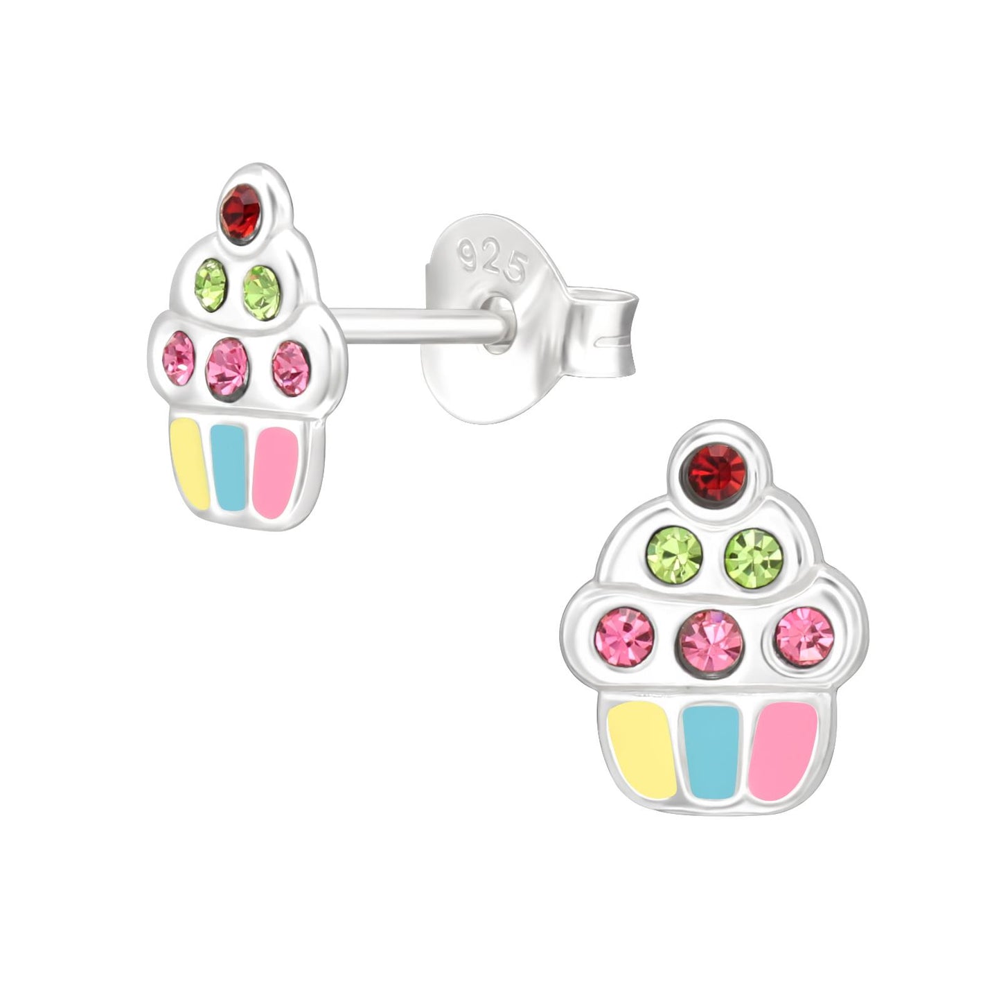 Kinder Ohrringe Cupcake aus 925 Silber