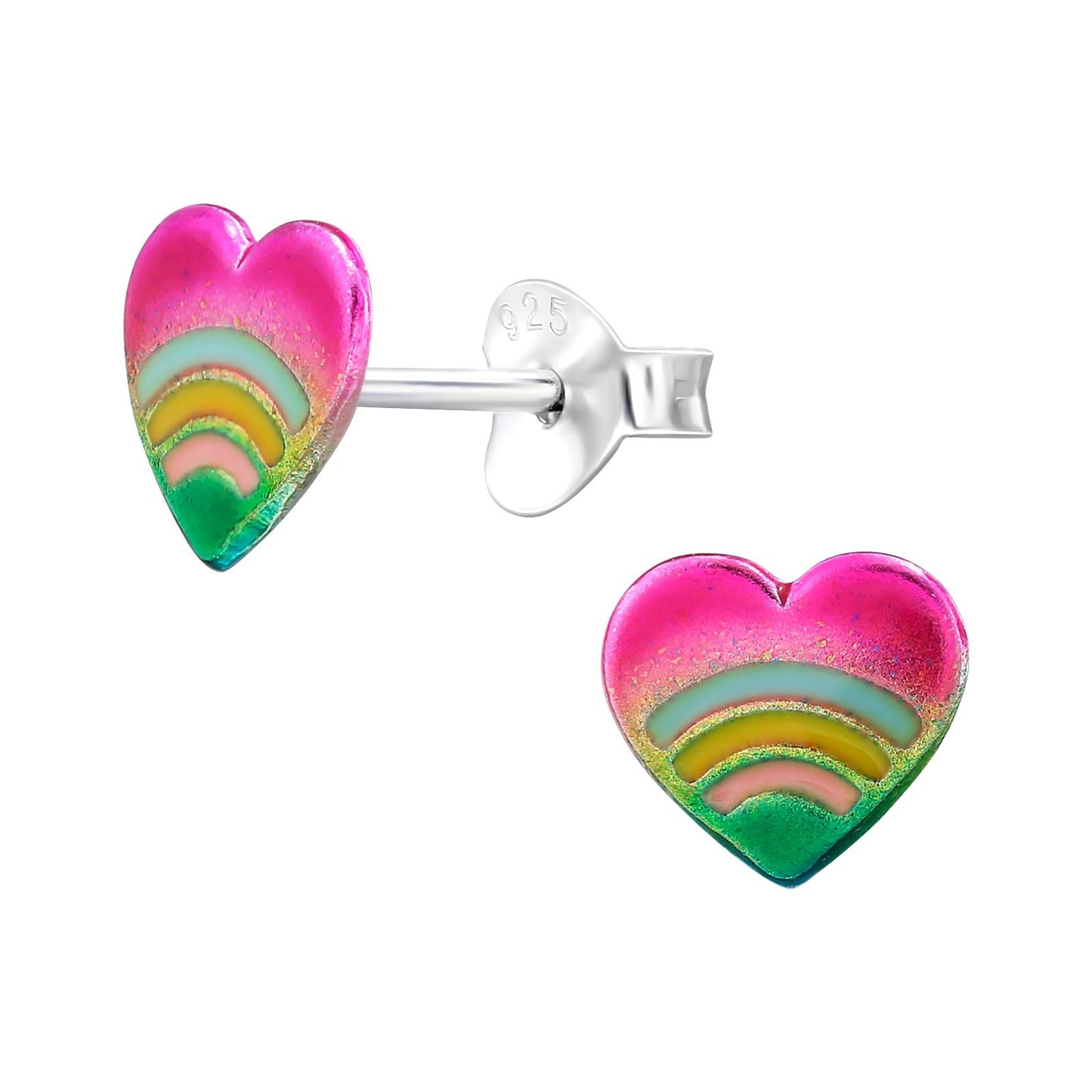 Girls' heart earrings made of 925 silver