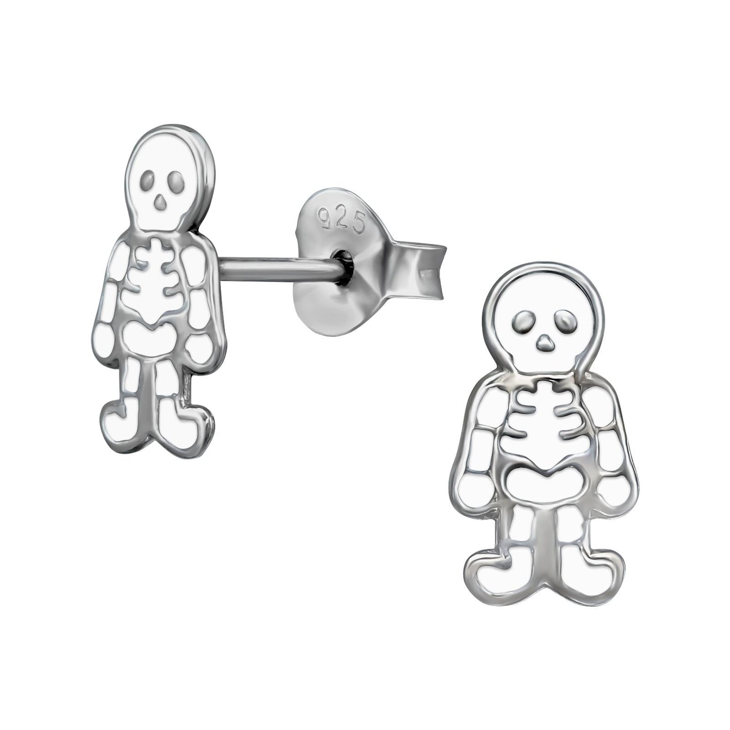 Kinder Ohrringe Skelett aus 925 Silber