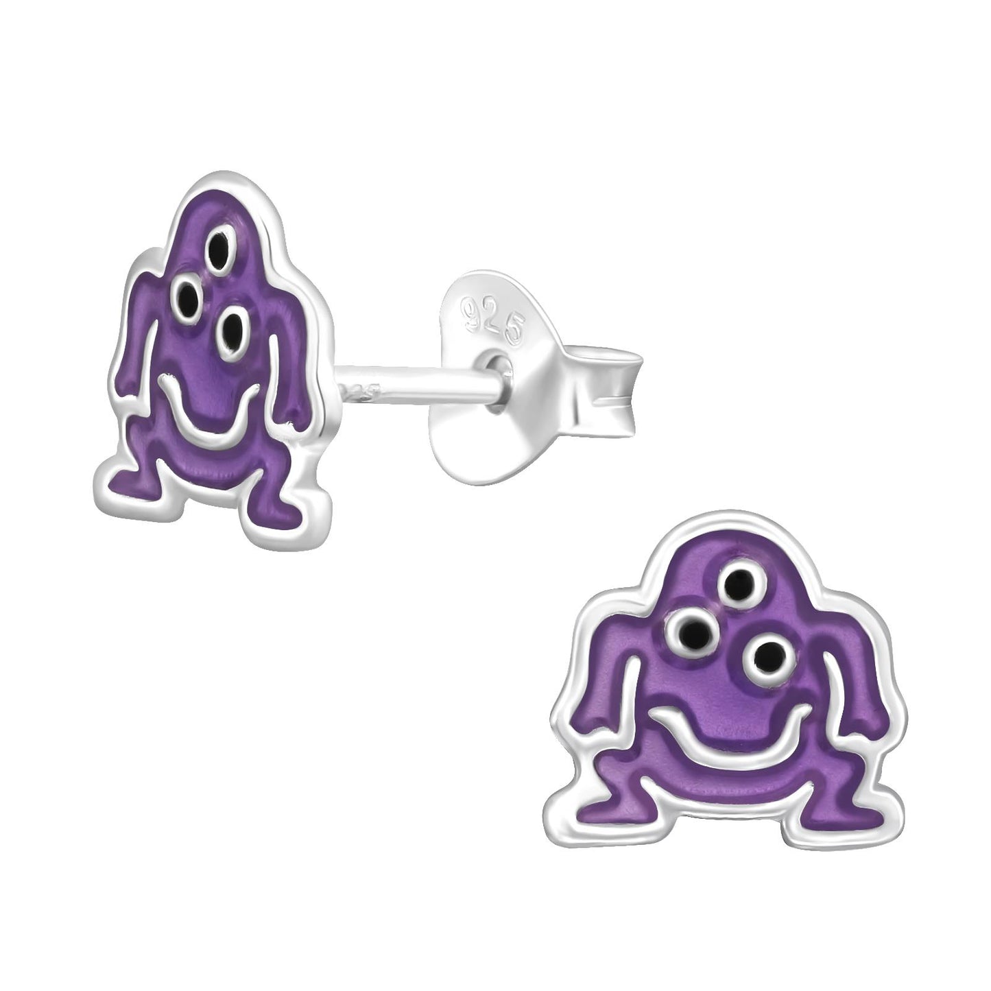 Kinder Ohrringe Monster aus 925 Silber