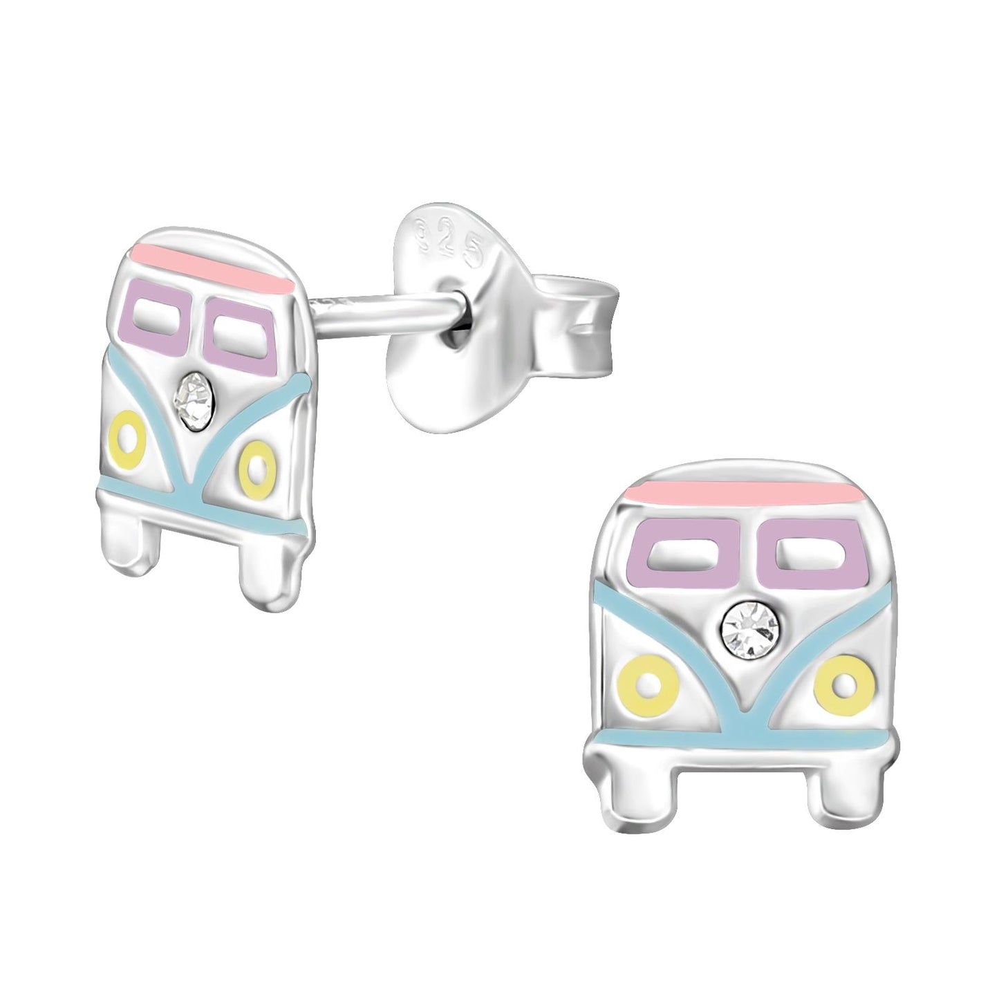 Kinder Ohrringe Bus aus 925 Silber