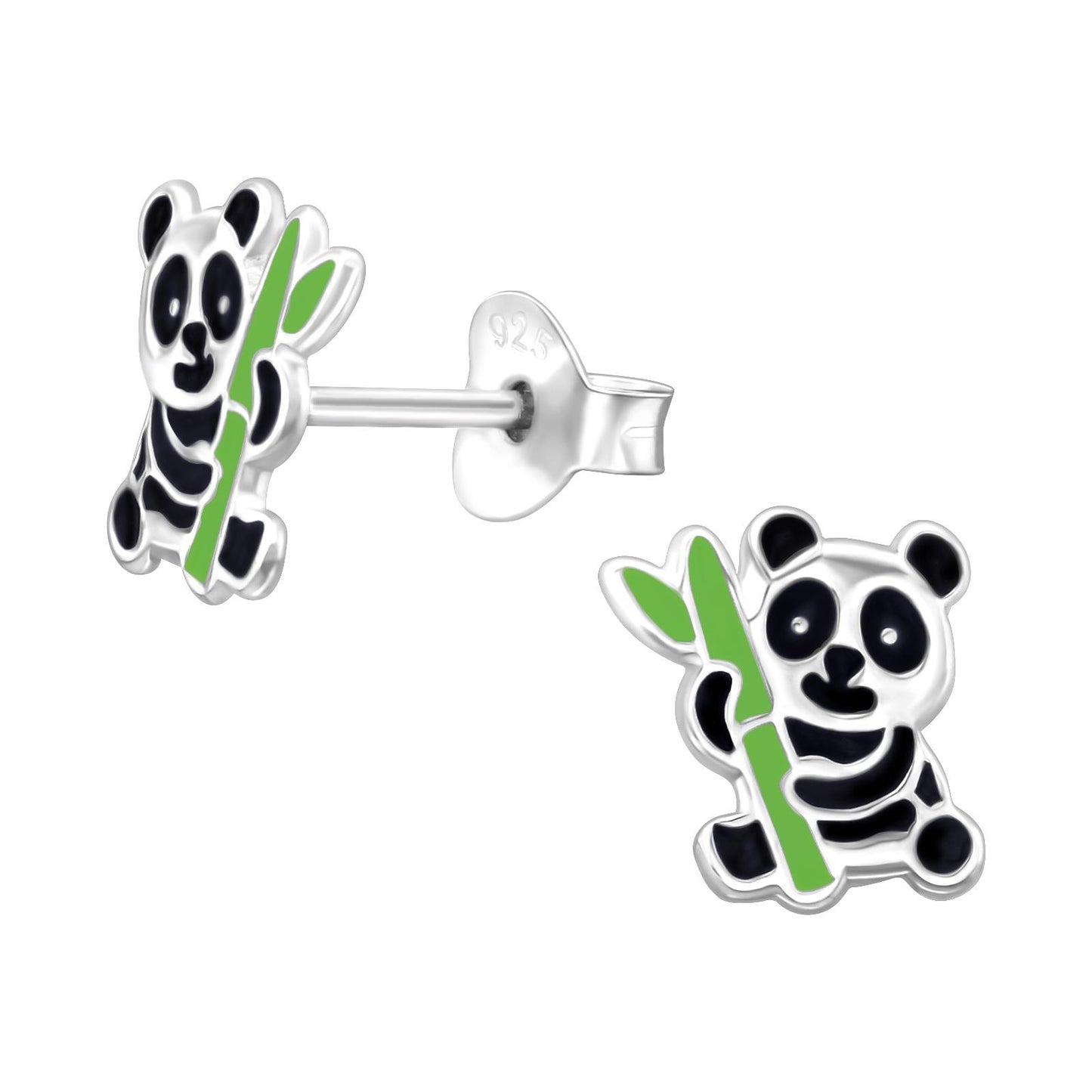 Kinder Ohrringe Panda aus 925 Silber