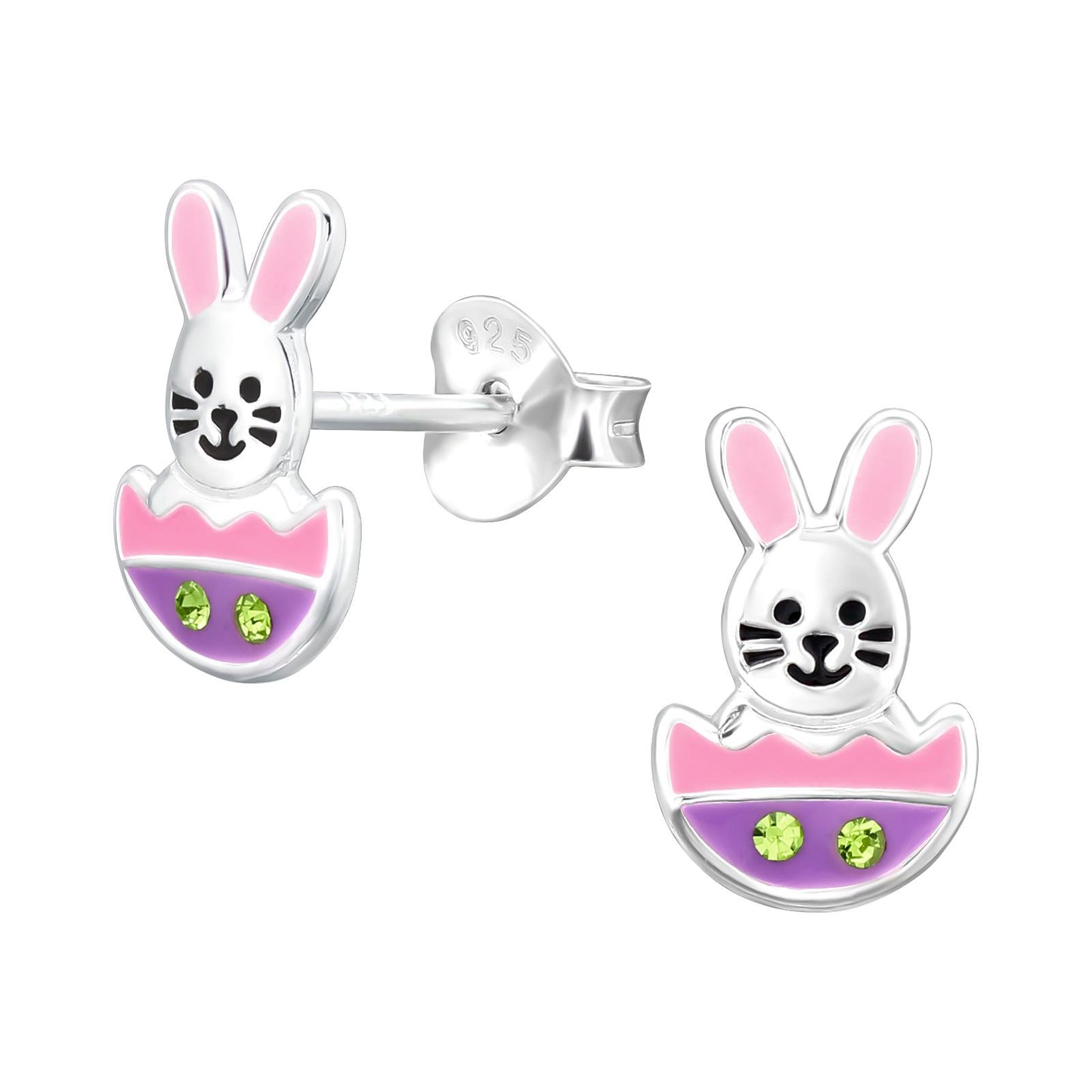 Girls' rabbit earrings made of 925 silver