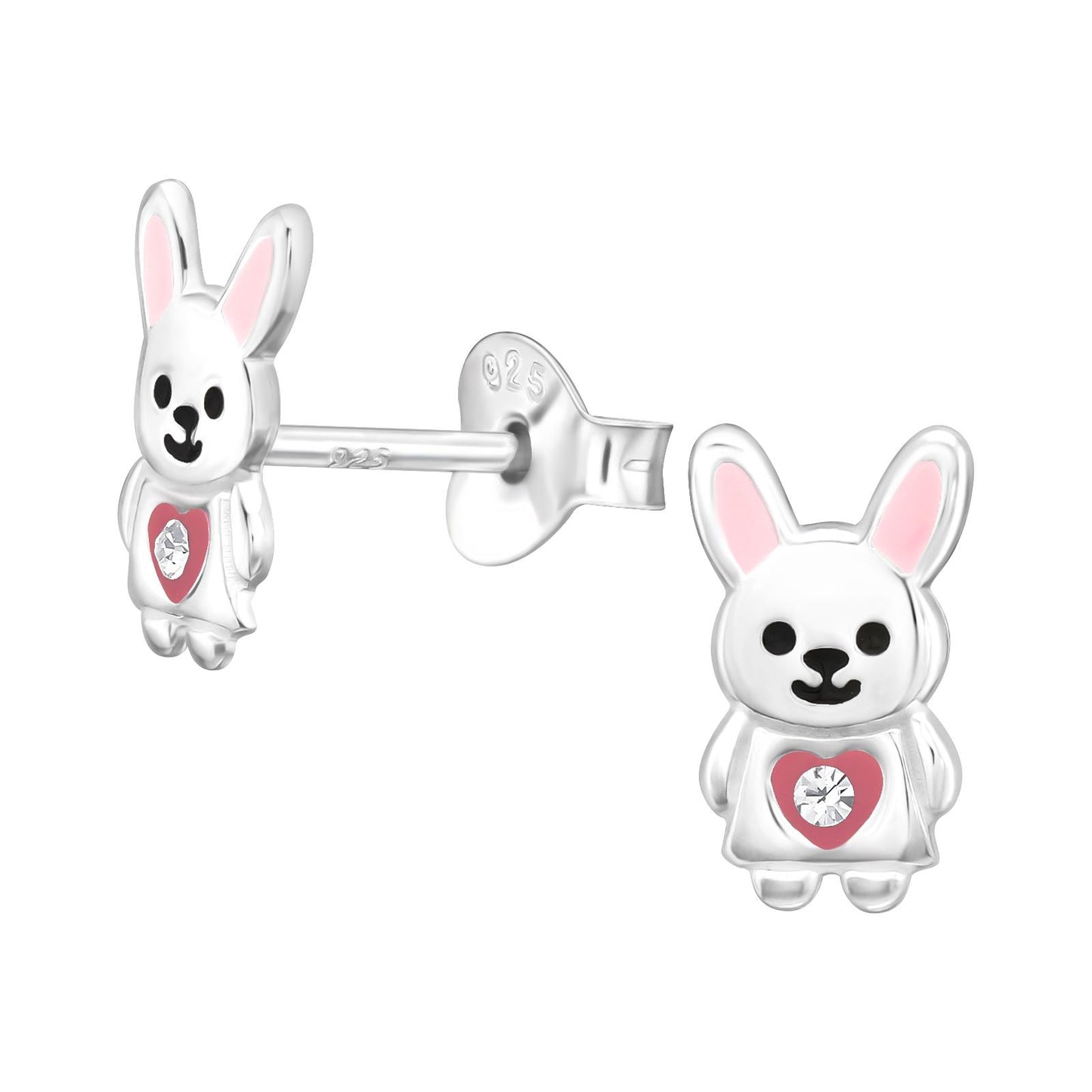 Girls' rabbit earrings made of 925 silver