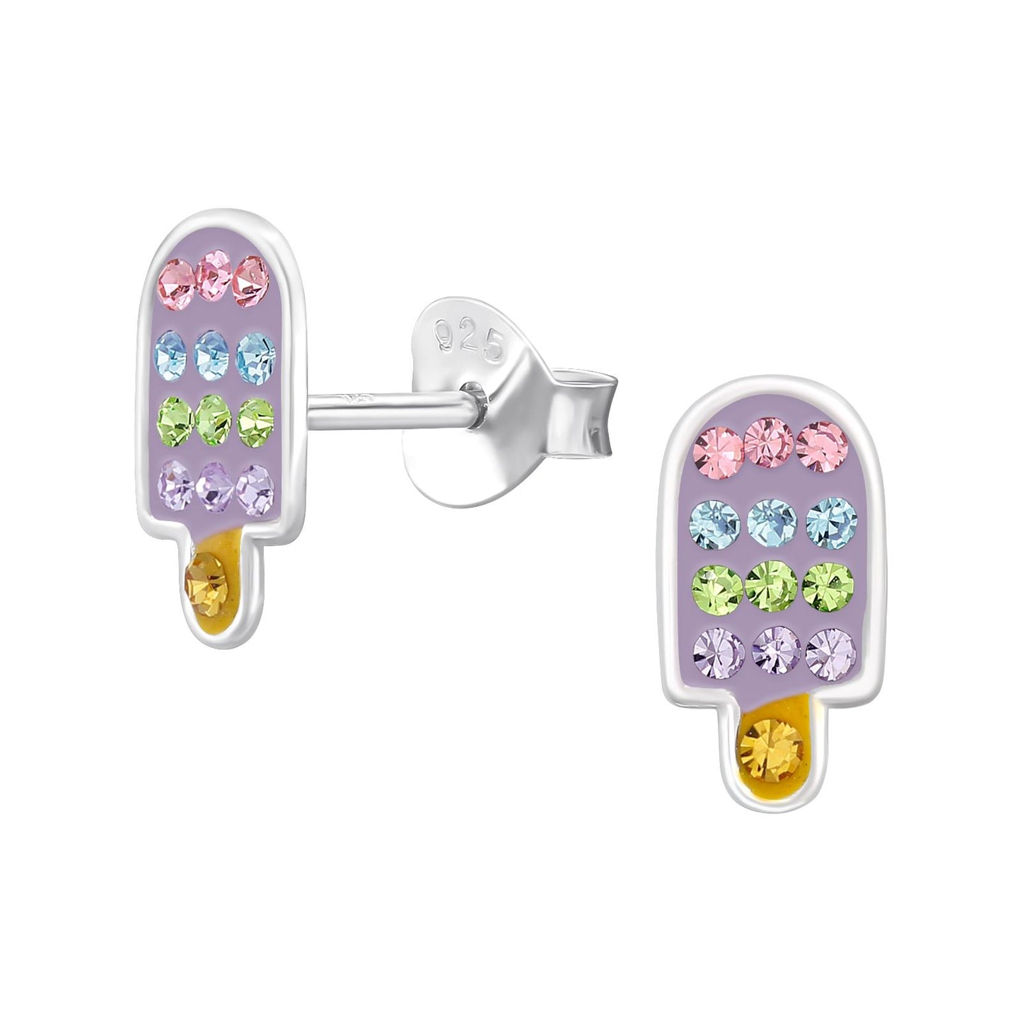 Kinder Ohrringe Eis am Stiel aus 925 Silber