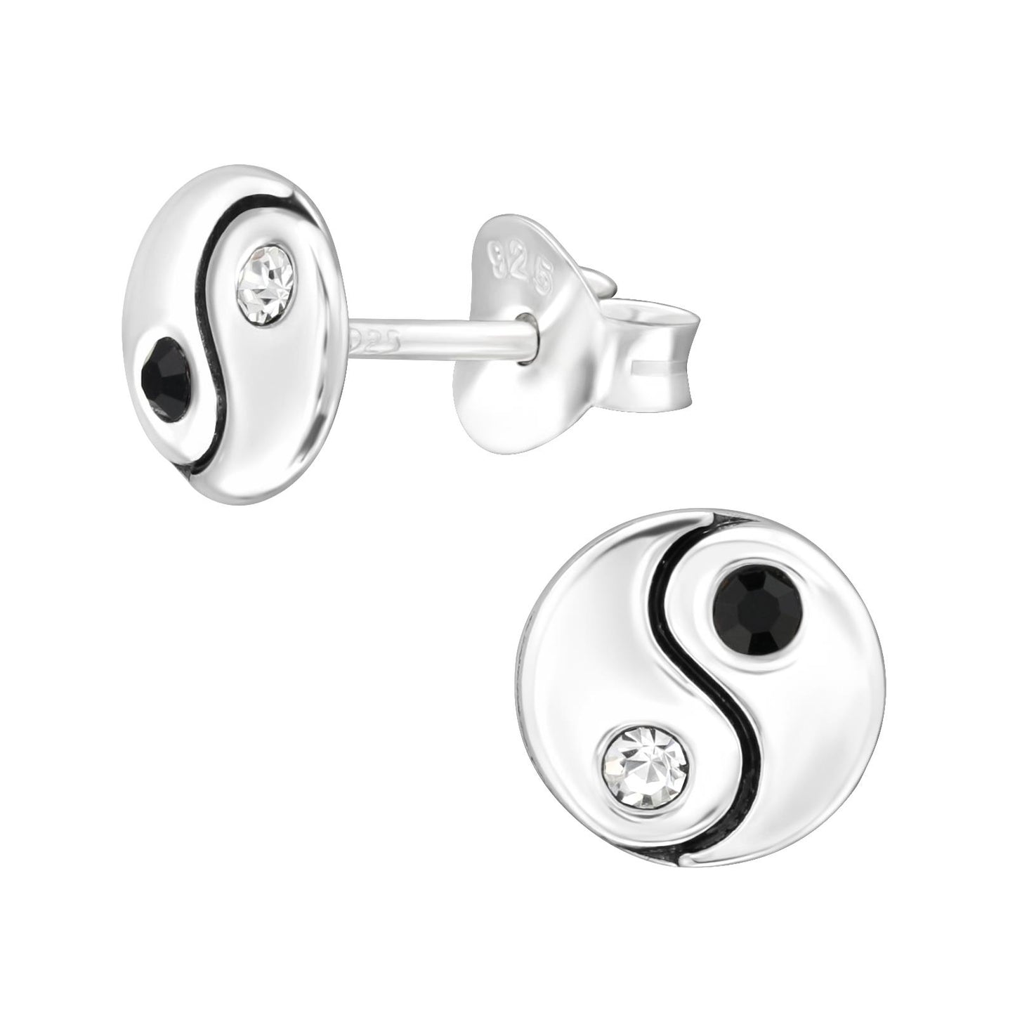 Kinder Ohrringe Yin Yang aus 925 Silber