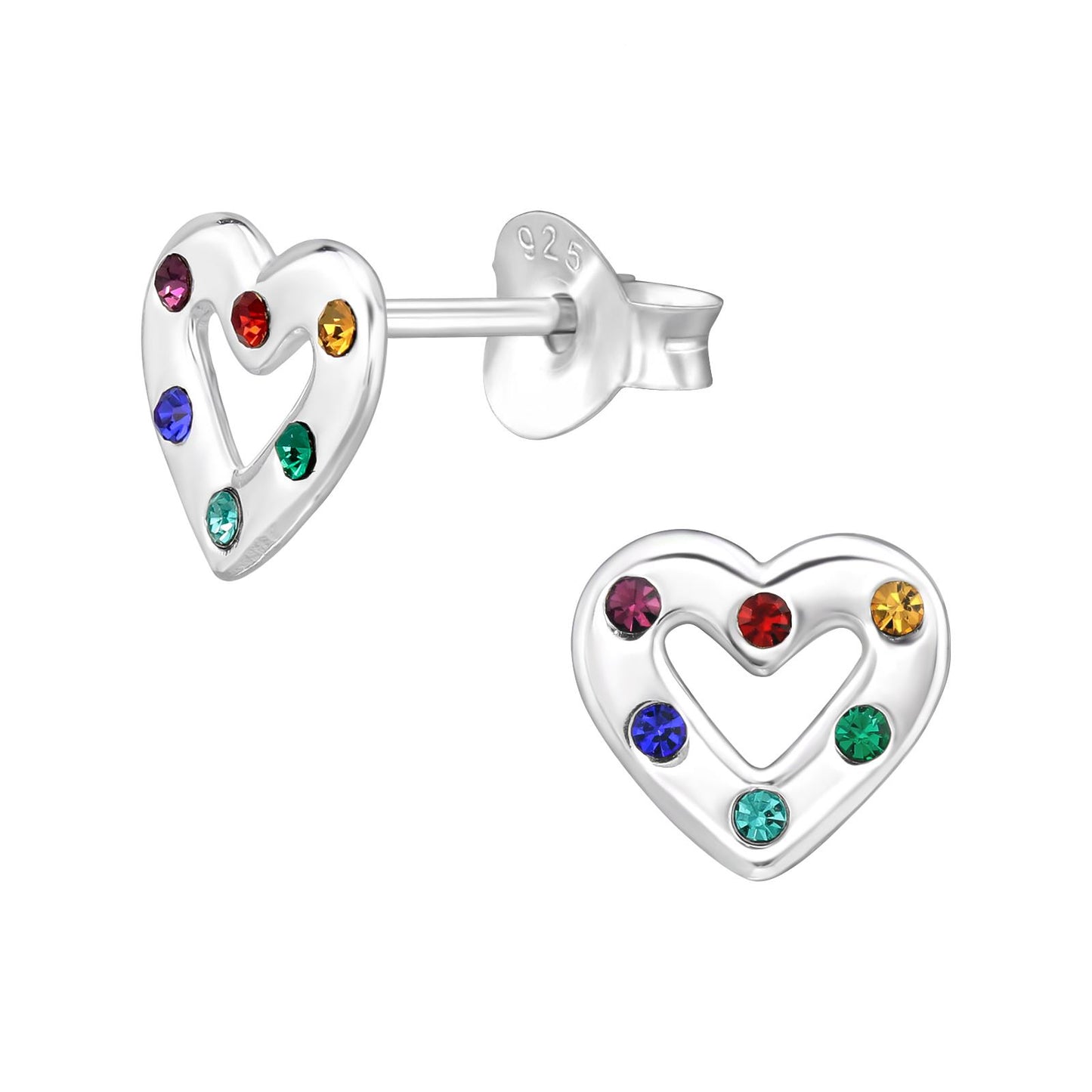 Mädchen Ohrringe Herz aus 925 Silber