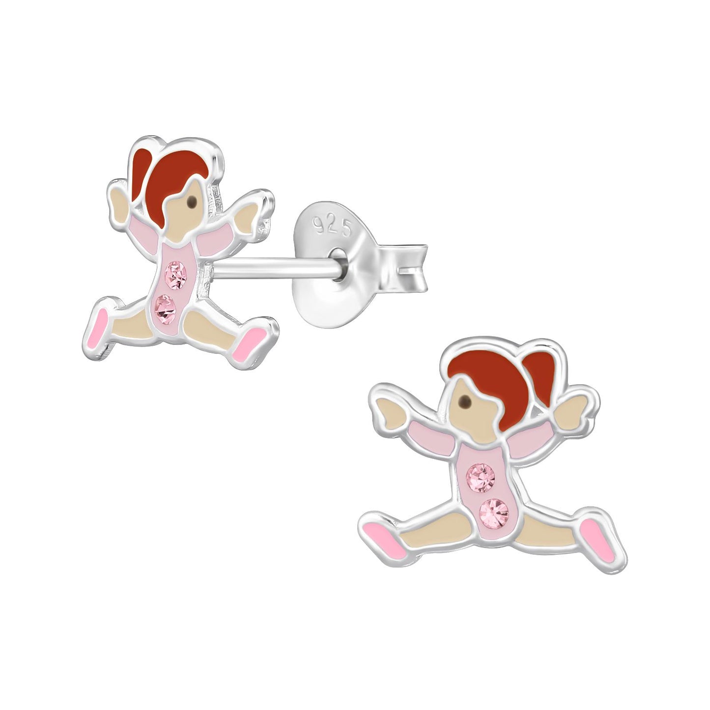 Children's ballerina earrings made of 925 silver