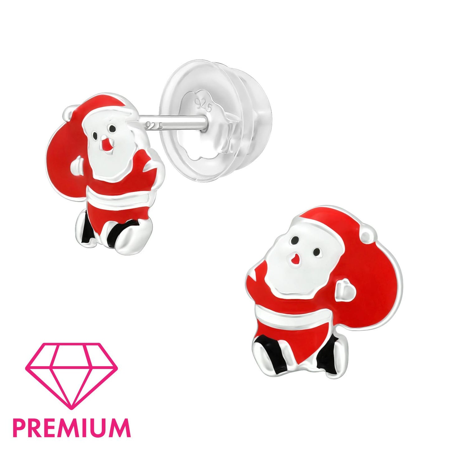 Kinder Ohrringe Weihnachtsmann aus 925 Silber