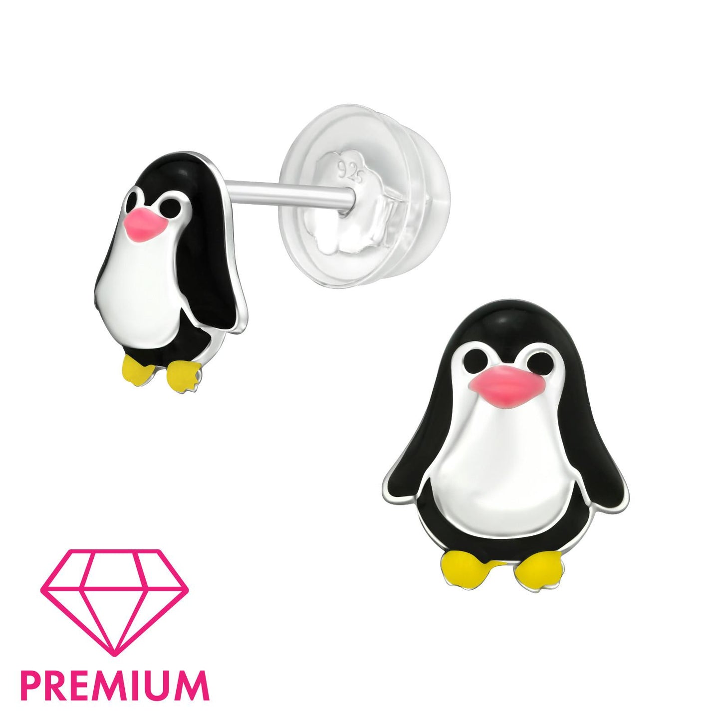 Kinder Ohrringe Pinguin aus 925 Silber