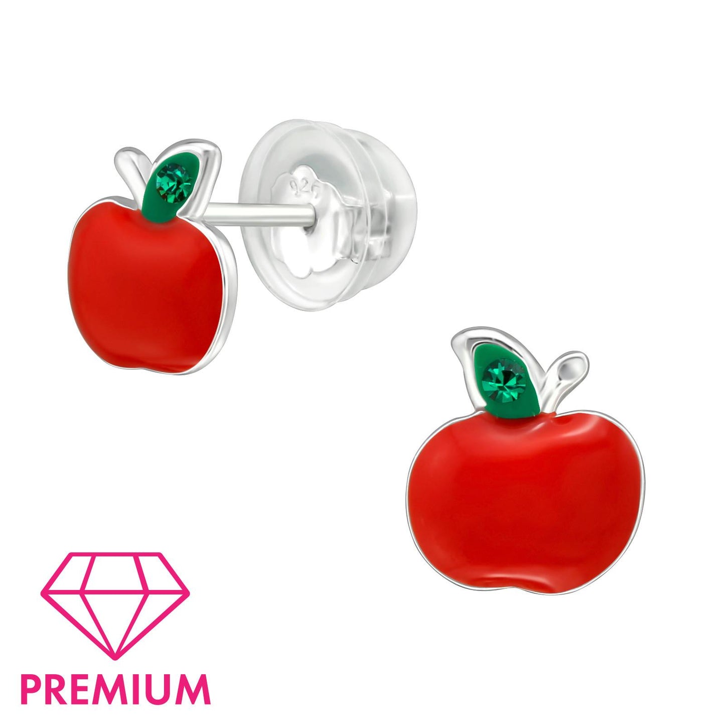 Kinder Ohrringe Apfel aus 925 Silber