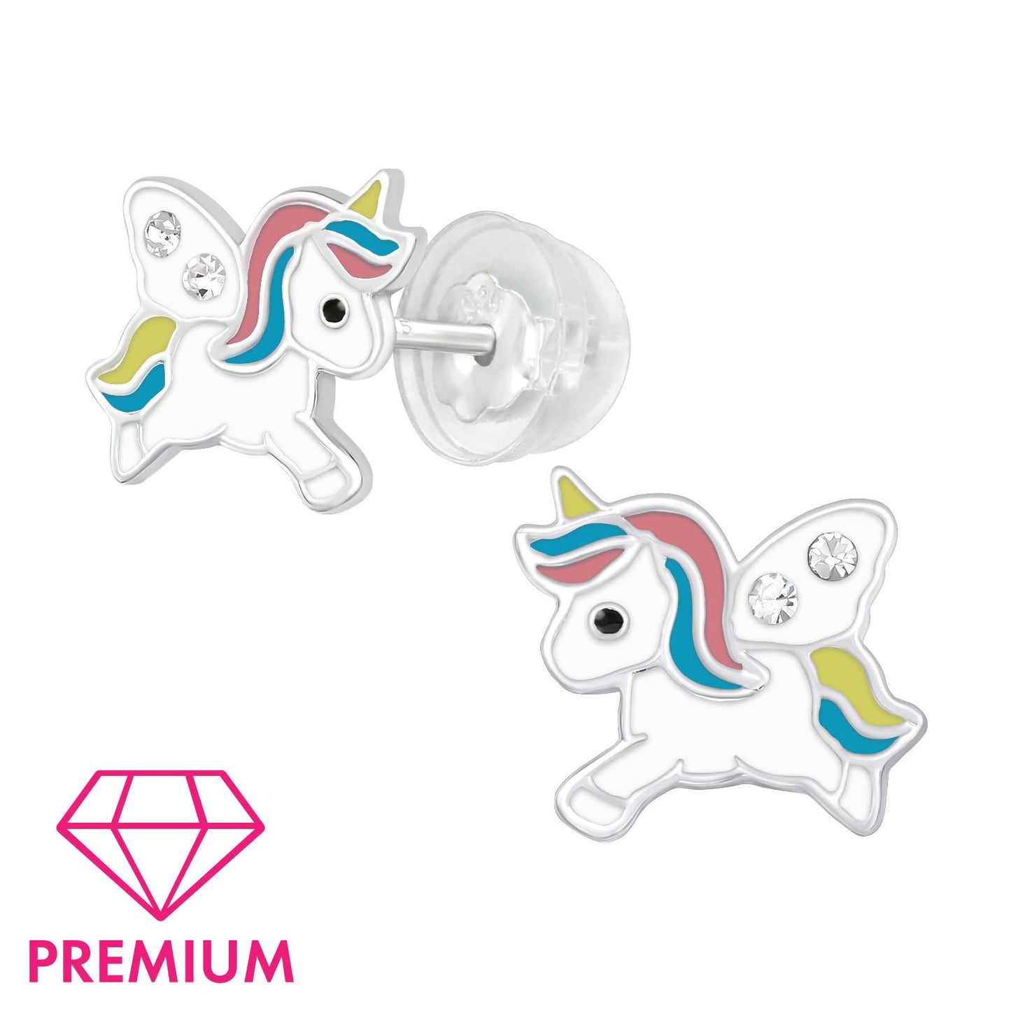 Girls' Unicorn Earrings made of 925 Silver