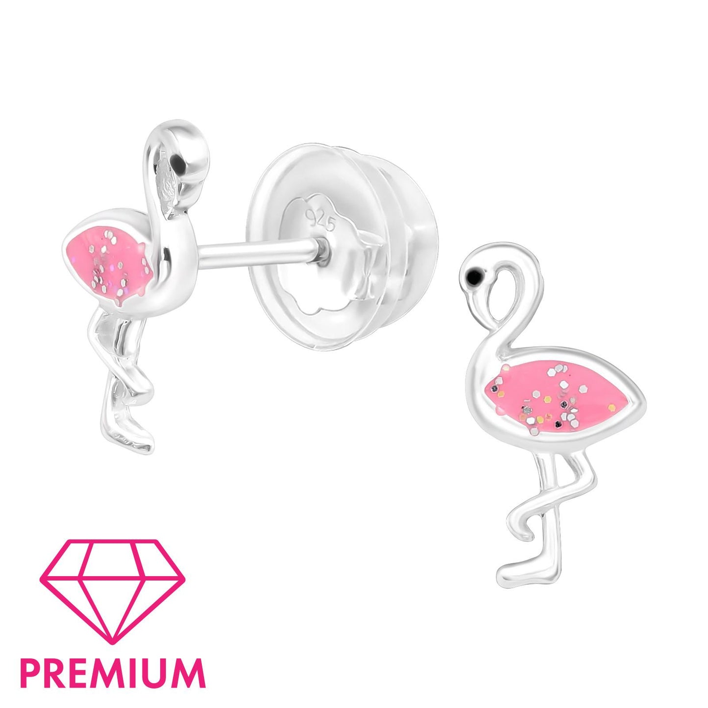 Kinder Ohrringe Flamingo aus 925 Silber