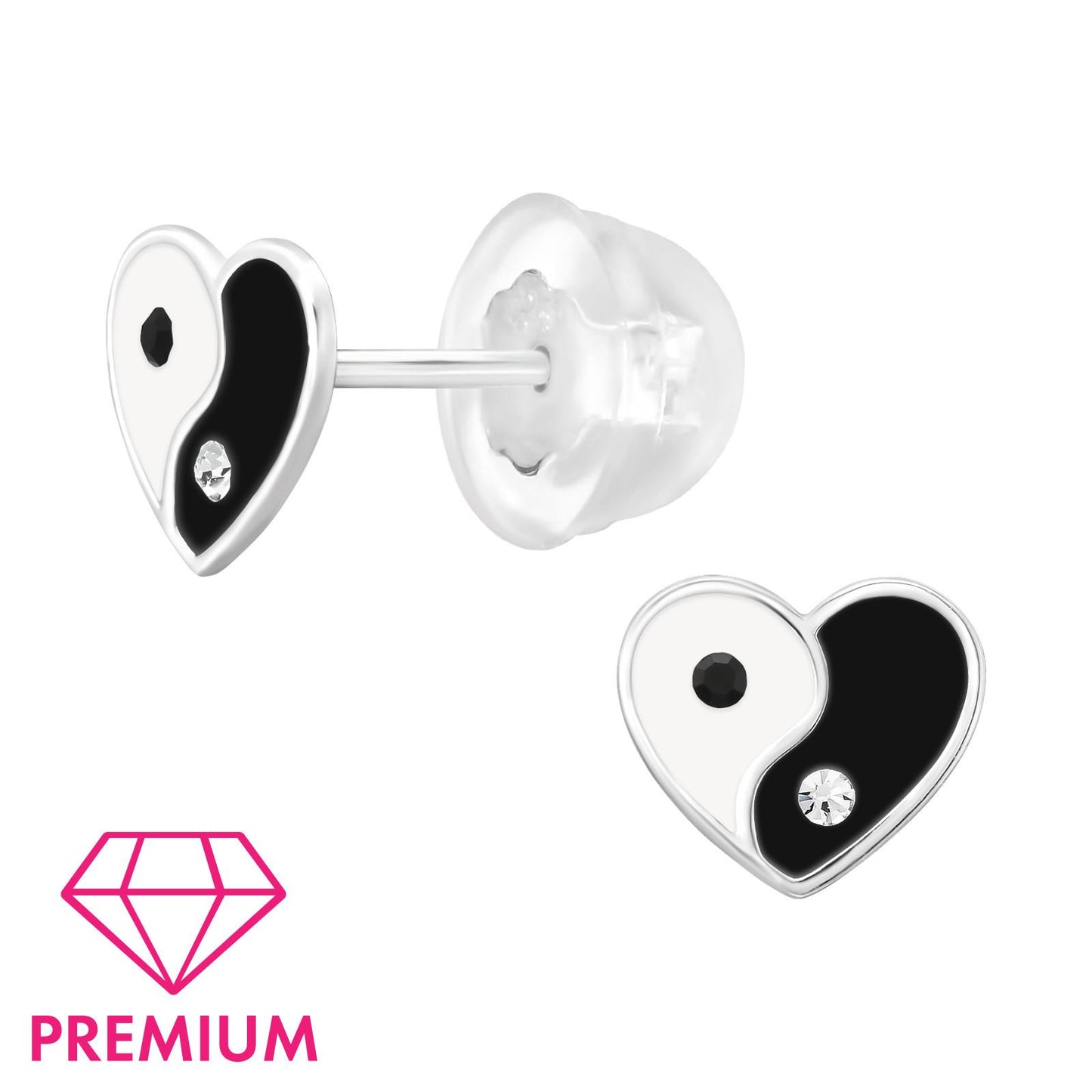 Kinder Ohrringe Yin Yang aus 925 Silber