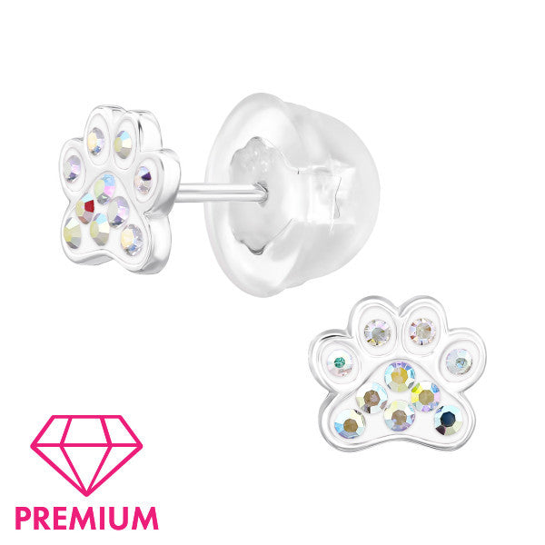 Kinder Ohrringe Pfote aus 925 Silber