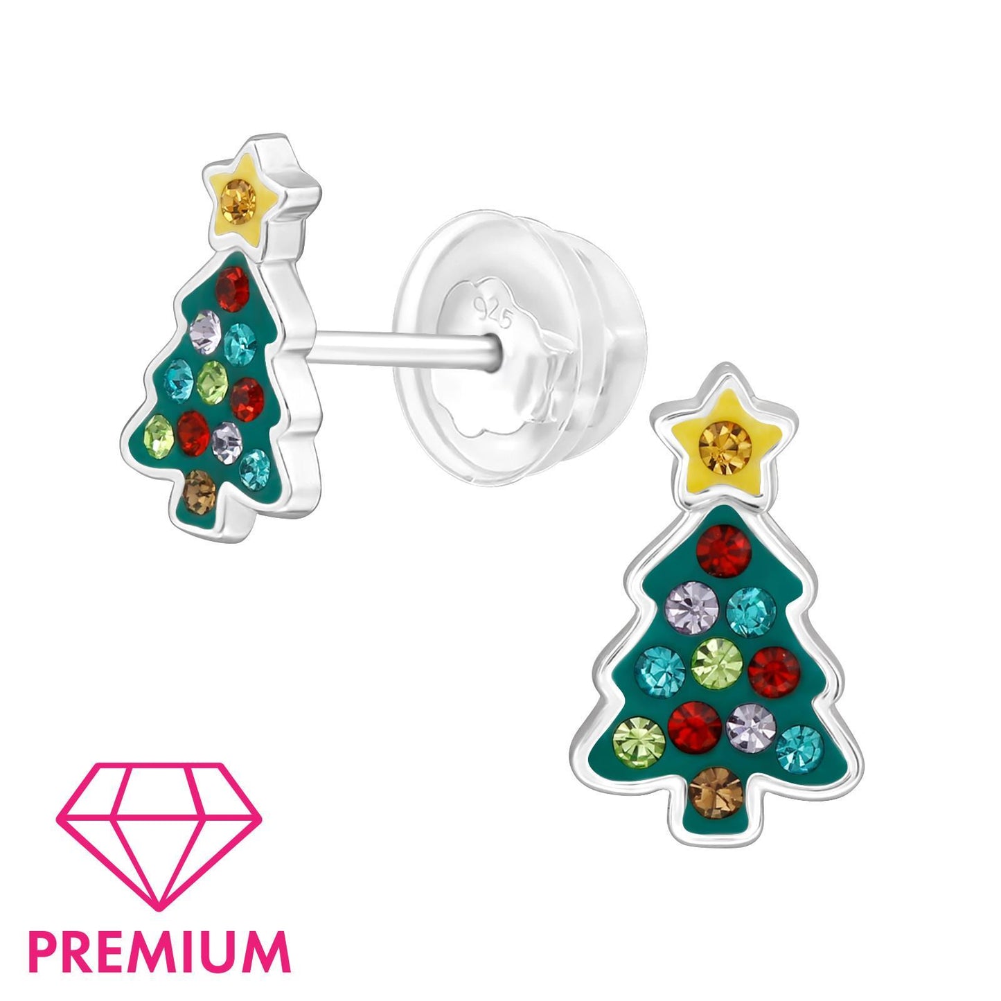 Kinder Ohrringe Weihnachtsbaum aus 925 Silber