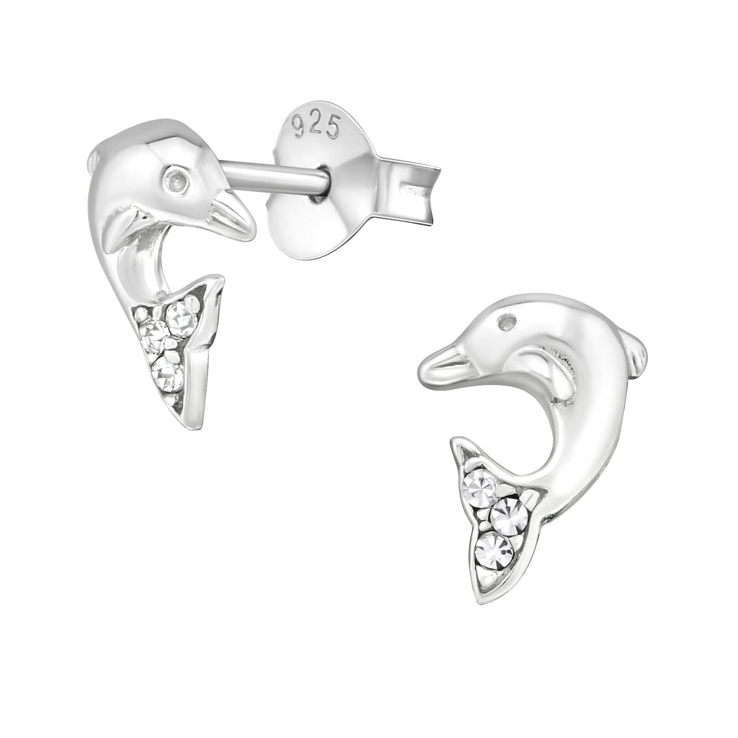 Kinder Ohrringe Delfin aus 925 Silber