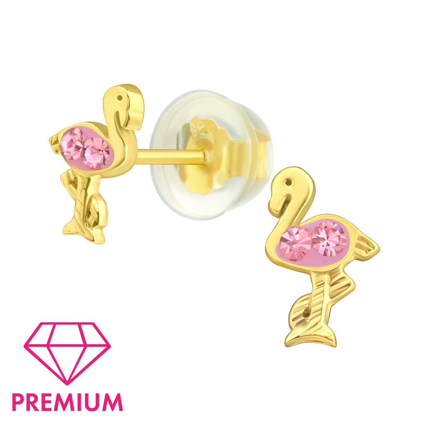 Kinder Ohrringe Flamingo aus 925 Silber