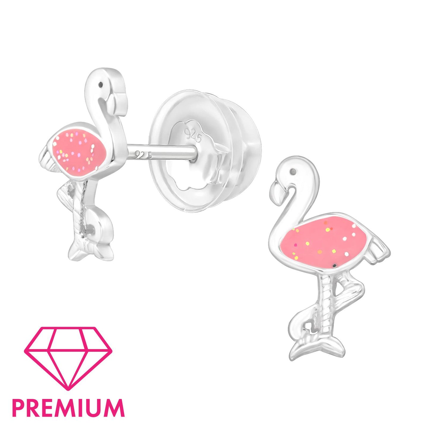Kinder Ohrringe Flamingo aus 925 Silber
