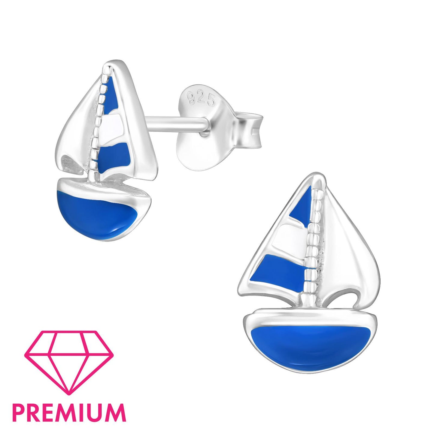 Kinder Ohrringe Schiff aus 925 Silber