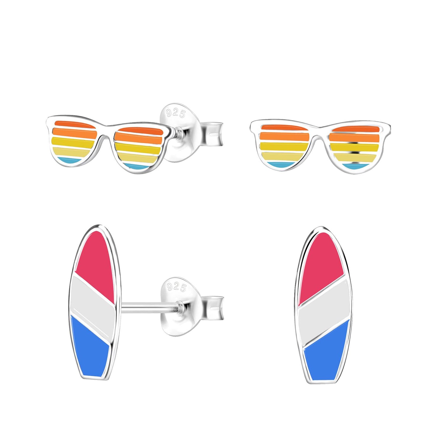 Children's Summer Earring Set in 925 Sterling Silver