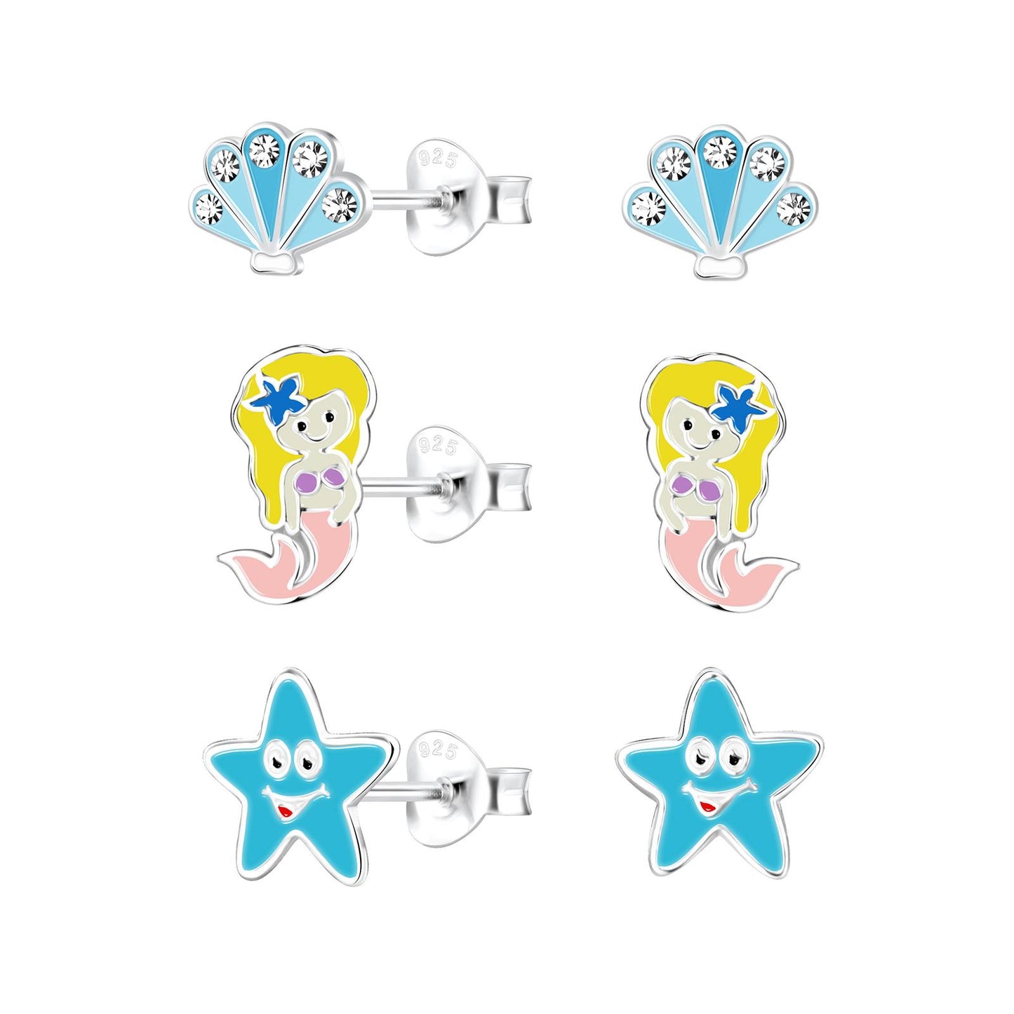 Kinder Ohrringe-Set Meeresliebhaber aus 925 Silber