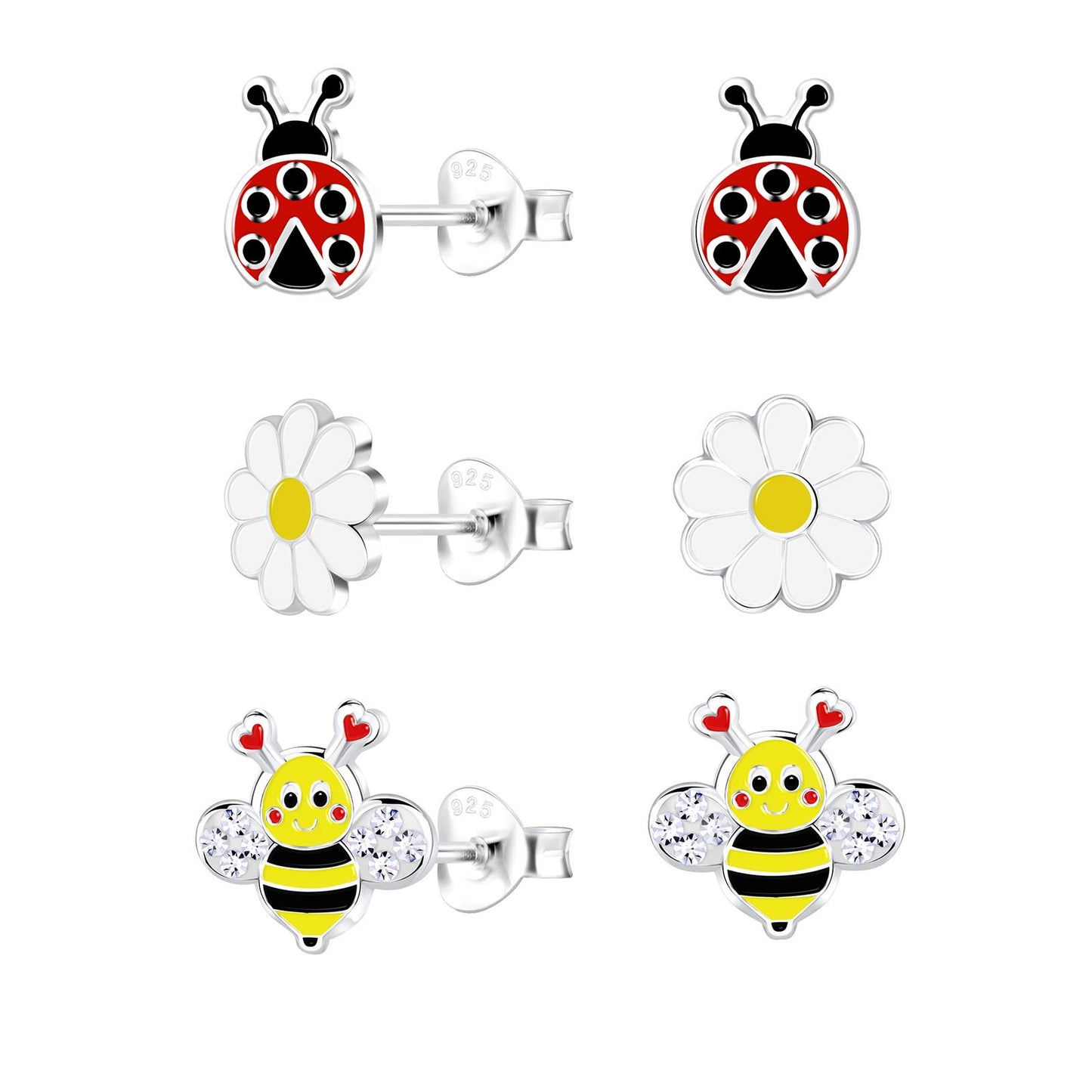 Kinder Ohrringe-Set Natur aus 925 Silber