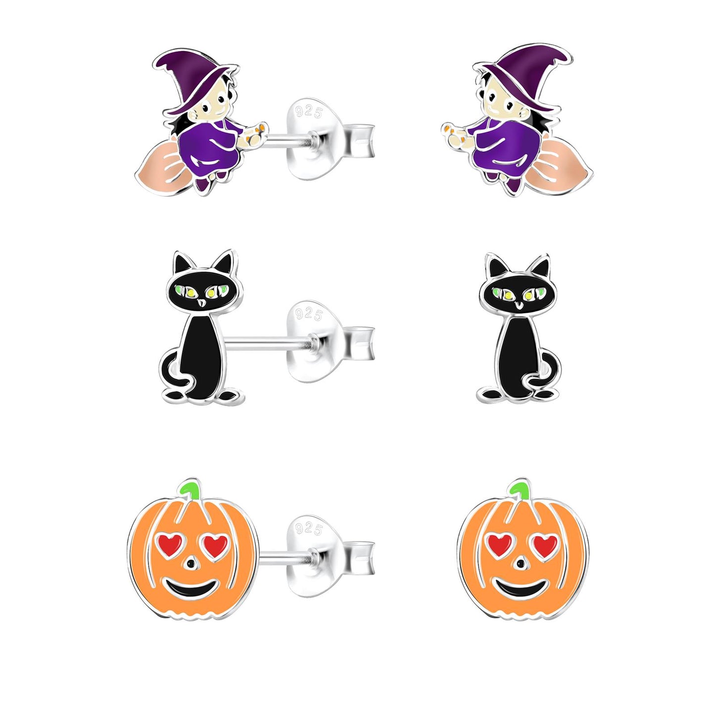 Kinder Ohrringe-Set Halloween aus 925 Silber