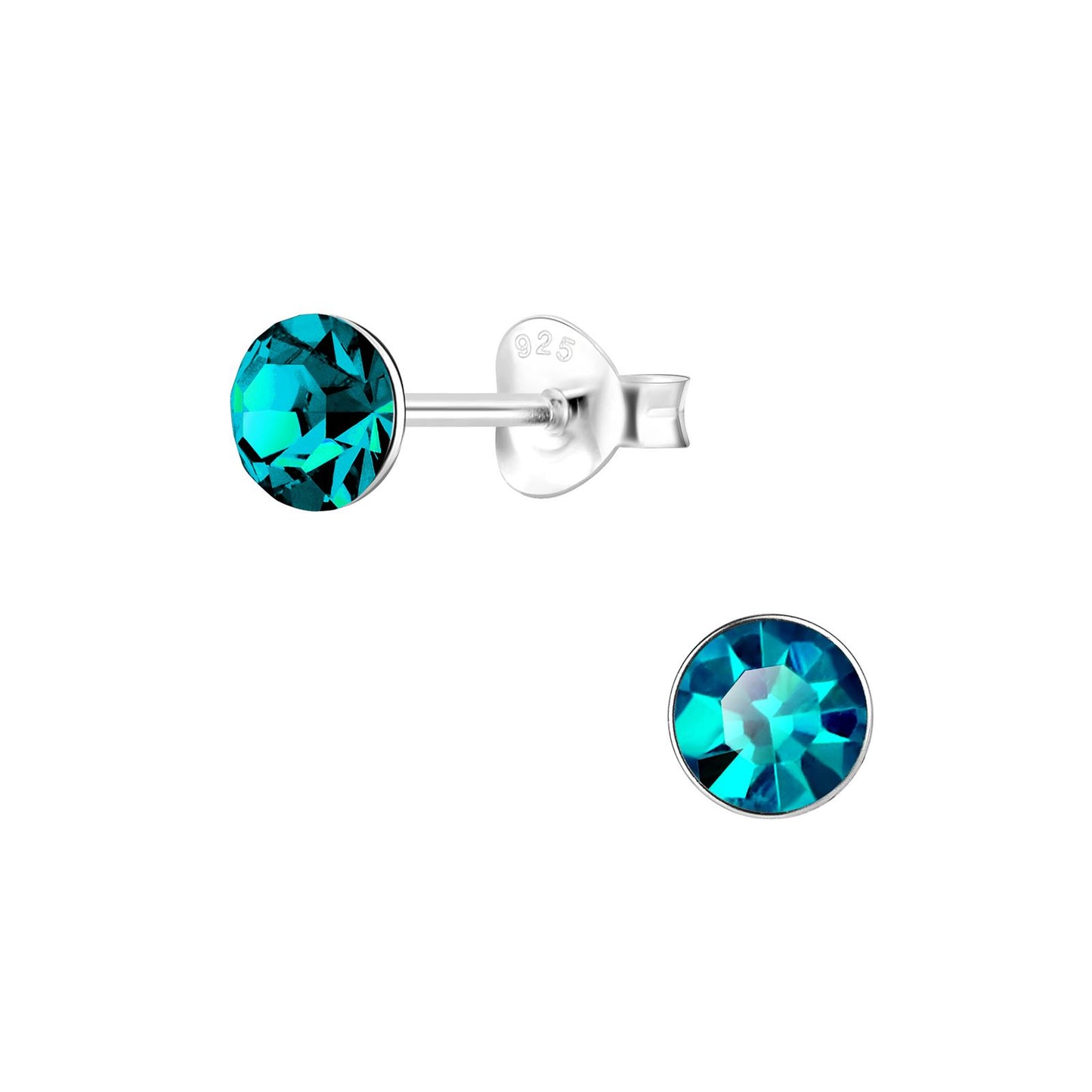 Kinder Ohrringe 5mm Kristall aus 925 Silber