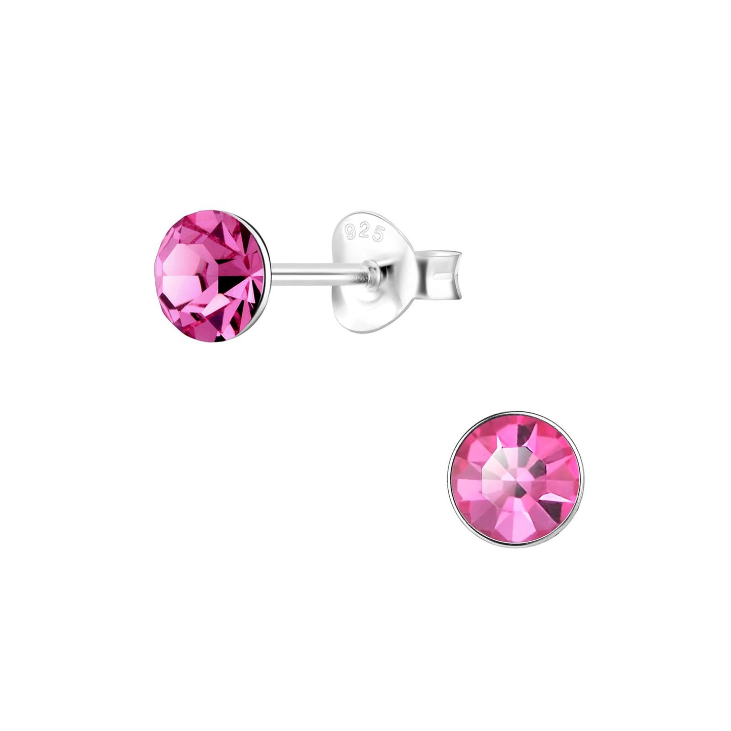 Kinder Ohrringe 5mm Kristall aus 925 Silber