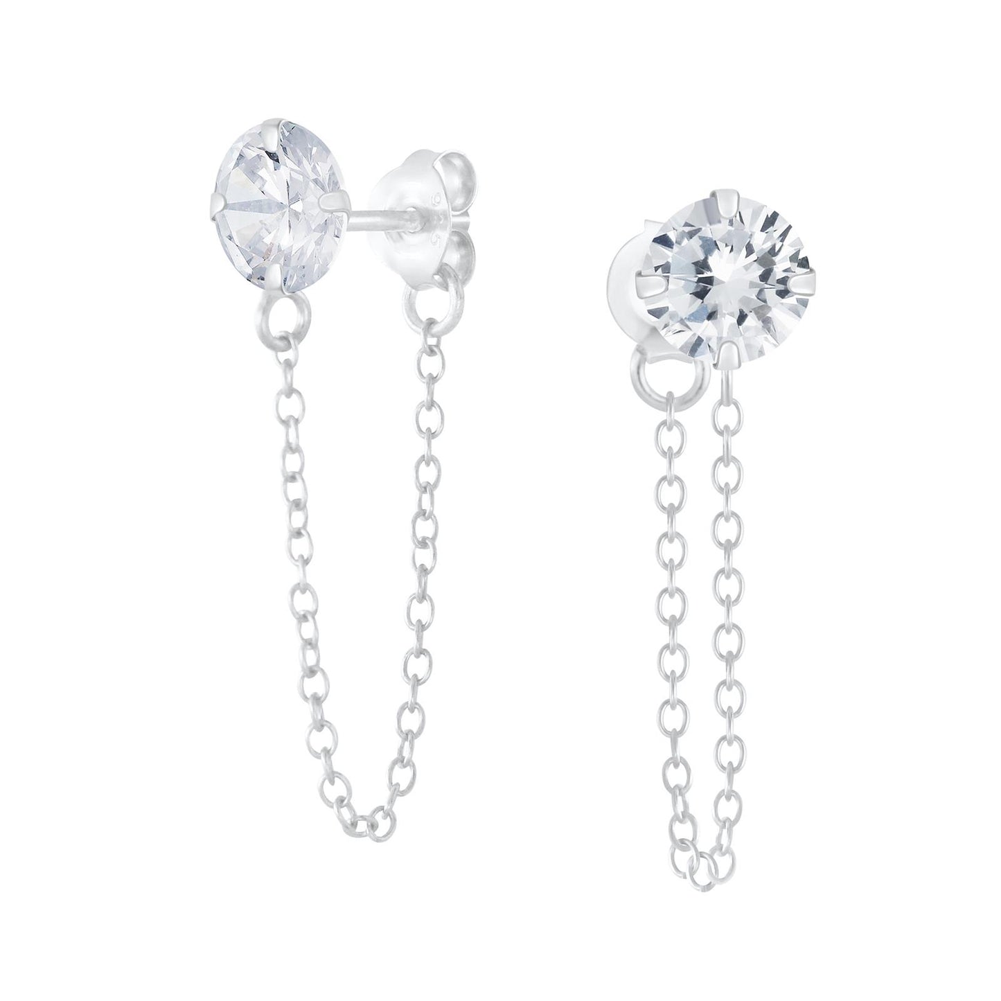 Kinder Ohrringe 6mm Zirkonia aus 925 Silber