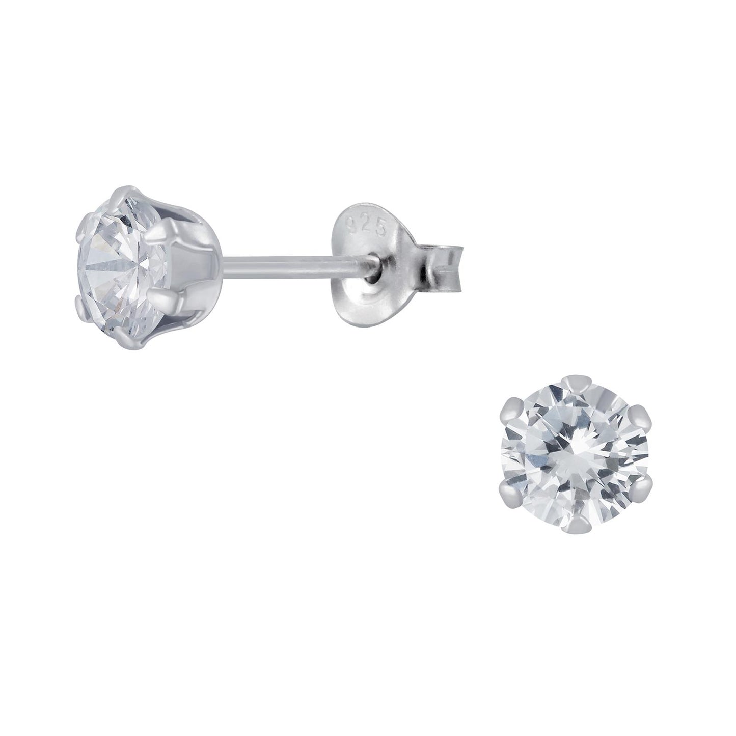 Kinder Ohrringe 5mm Zirkonia aus 925 Silber