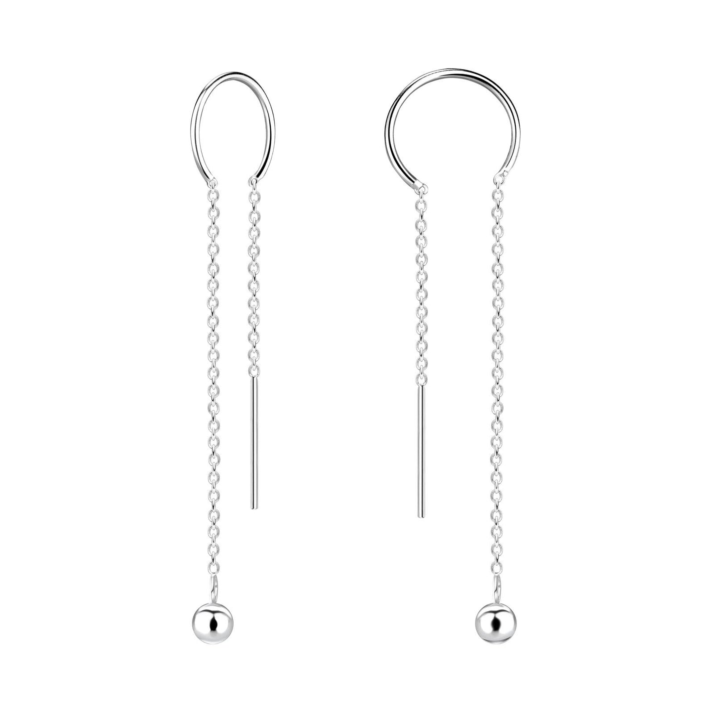 Kinder Ohrringe Silberfaden und Kugel aus 925 Silber