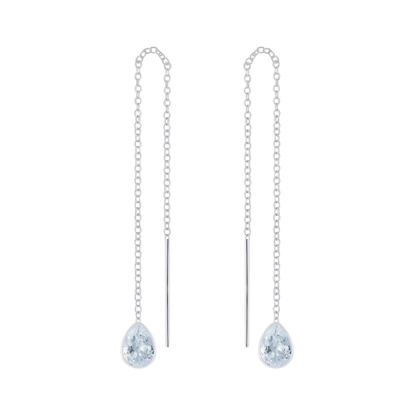 Kinder Ohrringe Hänge Zirkonia aus 925 Silber