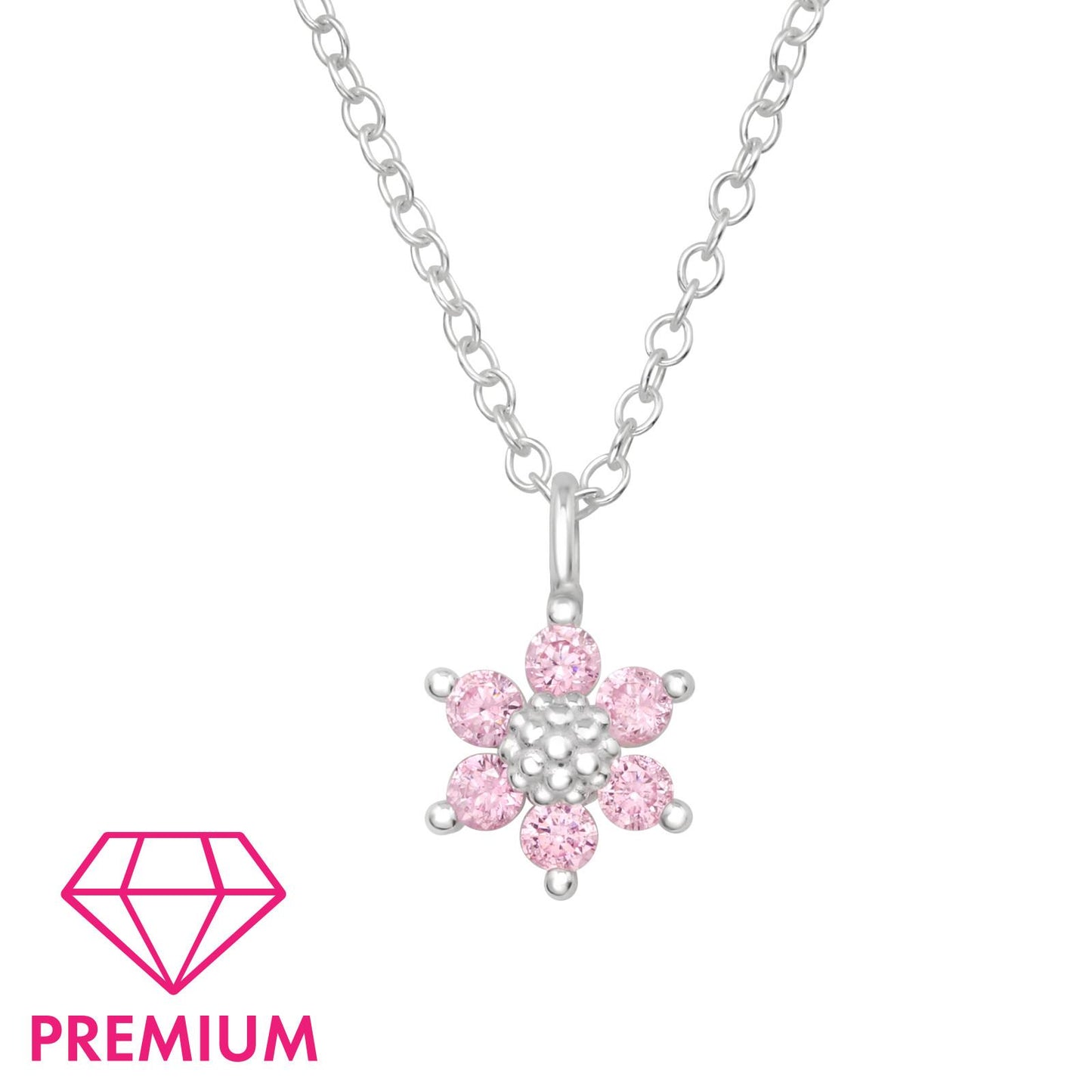 Kinder Halskette Blumen aus 925 Silber