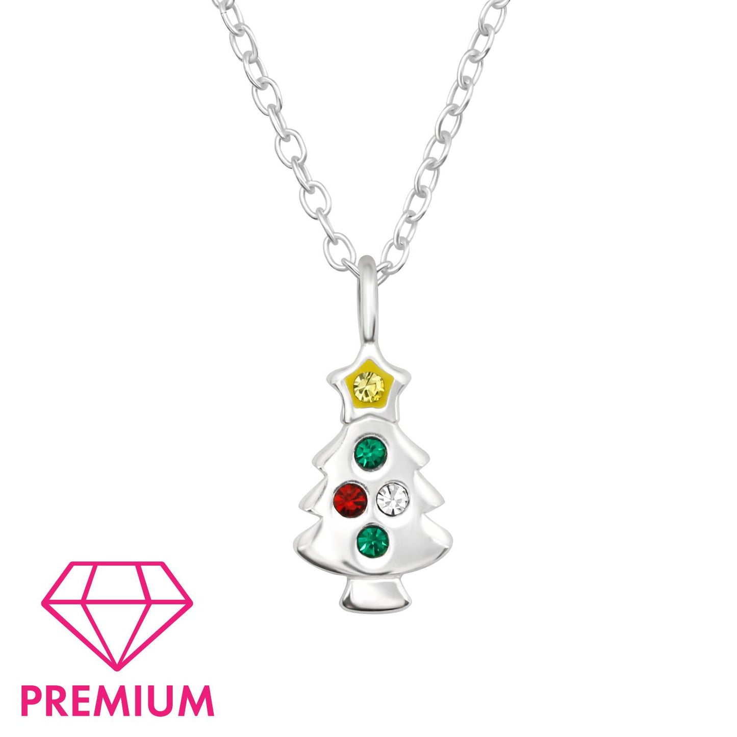 Kinder Halskette Weihnachtsbaum aus 925 Silber