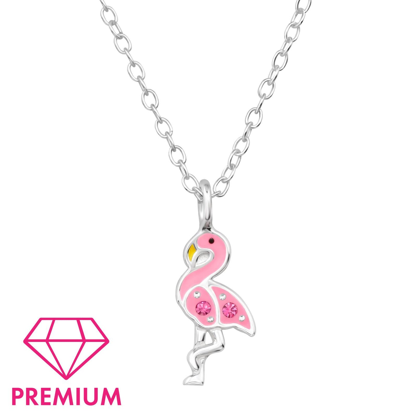 Kinder Halskette Flamingo aus 925 Silber