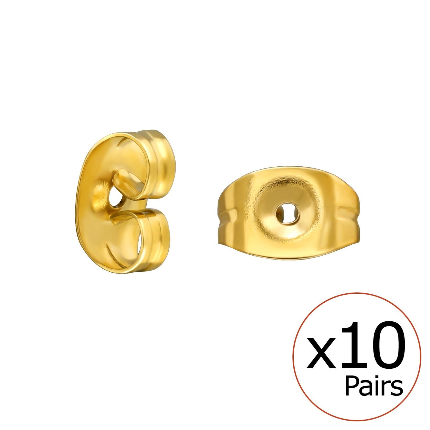 Kindersluitingen in de vorm van vlinders, set van 10, goudkleurig, gemaakt van chirurgisch staal.