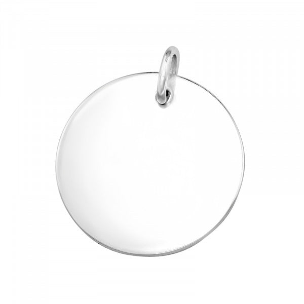 Ronde, graveerbare hanger van 925 zilver.
