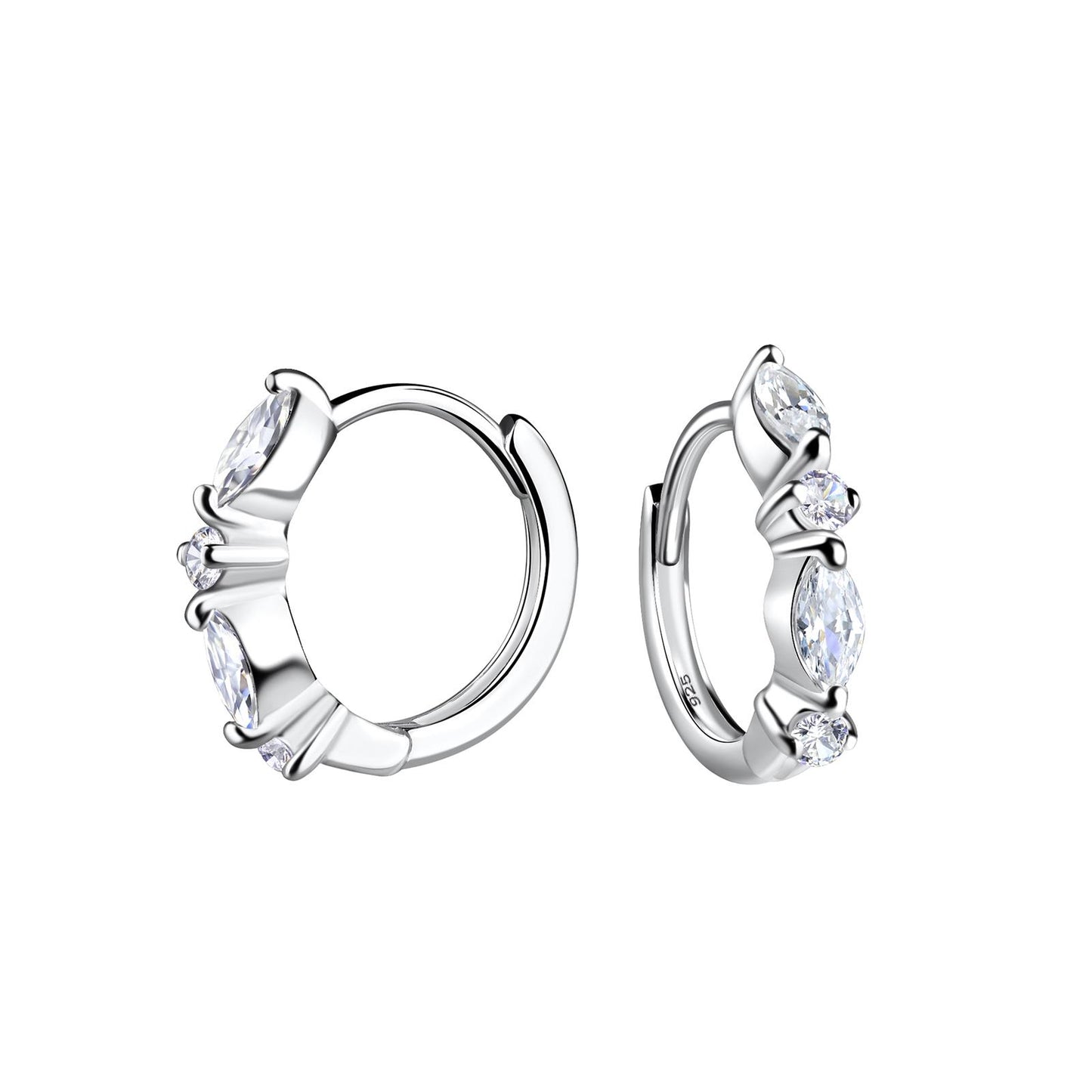 Kinder Ohrringe 12mm Geometrische Huggie aus 925 Silber