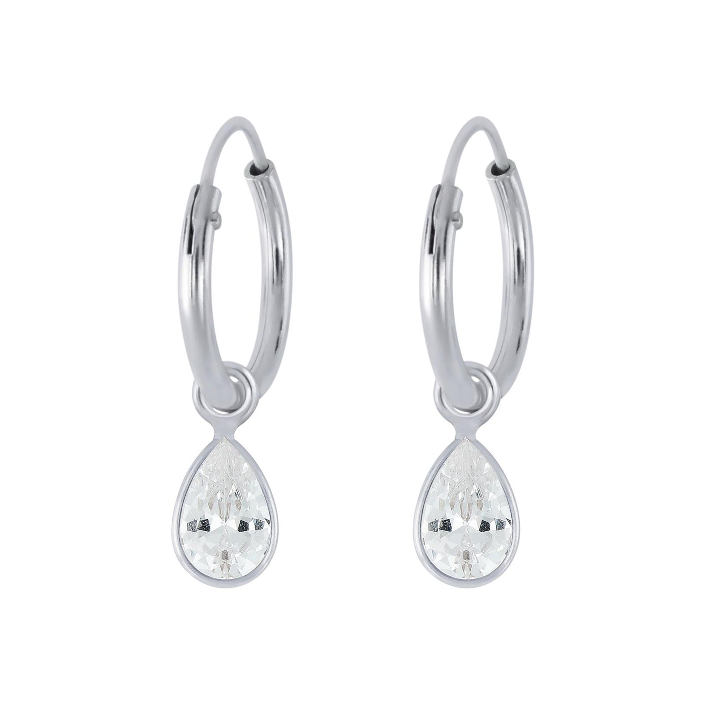 Kinder Creolen 4x6mm Zirkonia aus 925 Silber