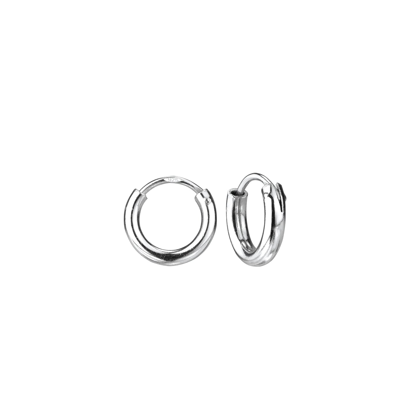 Children's hoop earrings, 10mm wide, made of 925 silver