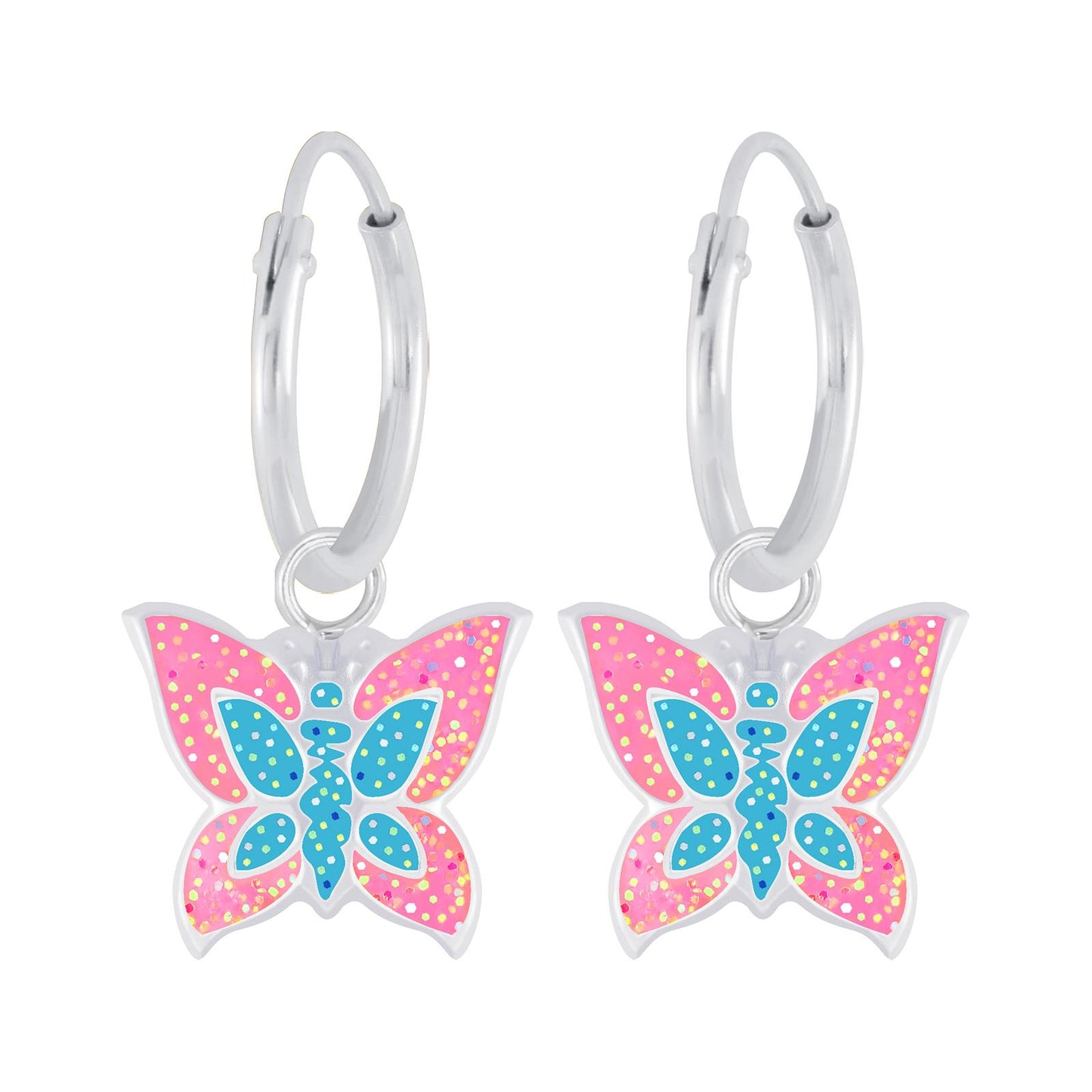Mädchen Creolen Schmetterling aus 925 Silber
